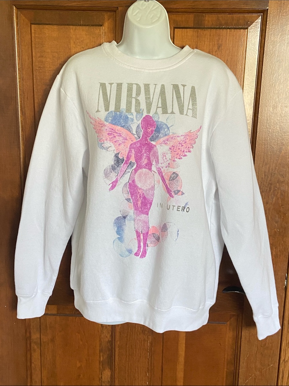 Nirvana In Utero graphic crew neck sweatshirt oversized Size XS OS Bands Music - Picture 2 of 8